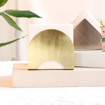 Nordic ins style high-end brass dining table paper towel rack Restaurant cafe sales office coffee table special customization