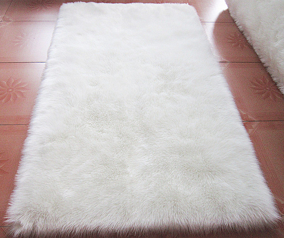 特价欧式仿羊毛地毯卧室白色长毛绒毛毛垫子地毯定制尺寸装饰拍照_7折