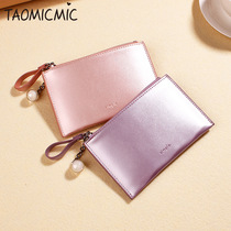 Zero Wallet Card Bag Lady Short Japan-ROK Fashion Mini Pearlescent Laser Creative Coin Zipper Super Slim