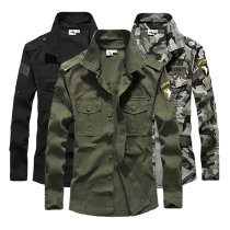 men's spring and autumn workwear jacket collar two-piece shirt long sleeve inner slim casual fashion Korean style men's top