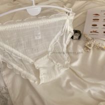 French Lace Mesh Veil girl pure color soft and comfortable pro-skin breathable butterfly knot low waist underpants