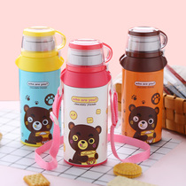 Tianxi children's thermal cup with straw dual use shatterproof kindergarten kettle portable baby cup primary school student water cup