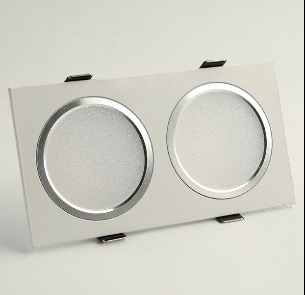 全套led双头筒灯两头双孔格栅天花双筒灯长方形筒灯10*20 8*16