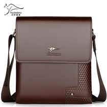 Art Lee Kangaroo Genuine Leather Mens Bag Single Shoulder Bag Slanted Satchel Casual Fashion Mens Bags Bull Leather Business Bag Briefcase Briefcase