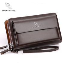 Lesen Kangaroo Genuine Leather Handbag Men Hands Bag Mens Bag Casual Fashion Clip Wallet Large Capacity Mobile Phone Bag