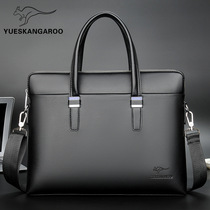 Lesen Kangaroo Masculine Bag Handbag men Business briefcase A4 File Package Business Office Single Shoulder Backpack Foreign Trade