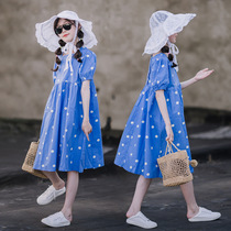 Girls dress in dress Summer new girl dress CUHK Childrens pure cotton foreign air bubble Sleeveless Princess Skirt Crummy Dress