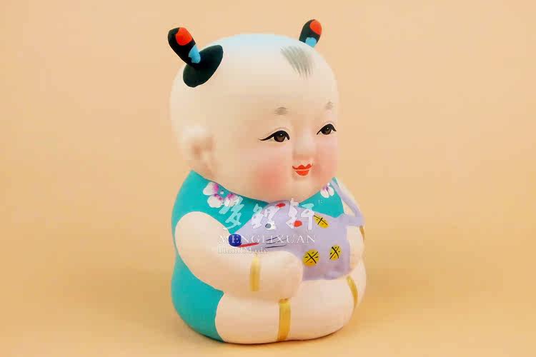 无锡惠山泥人十二生肖鼠阿福中国风特色纯手工制作生日出国小礼品