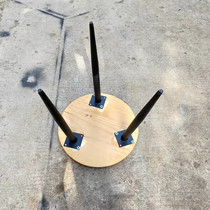 New round rock plate solid wood iron leg table foot stand stand stand desk desk office table tea table table rack accessories