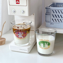 Home Breakfast Cups with Wind Milk Tea Cups Milk Coffee Cups SOUTH KOREA BOOM-MASTER METHOD LETTERS PRINTED GLASS CUPS