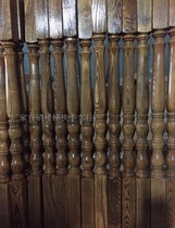 Manchuria stair handrail open lacquered wood grain handrail column painted stair guardrail White wipe gold handrail railing