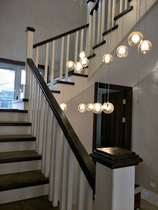 Stair handrail solid wood stair guardrail European handrail solid wood pedal paint simple stair handrail