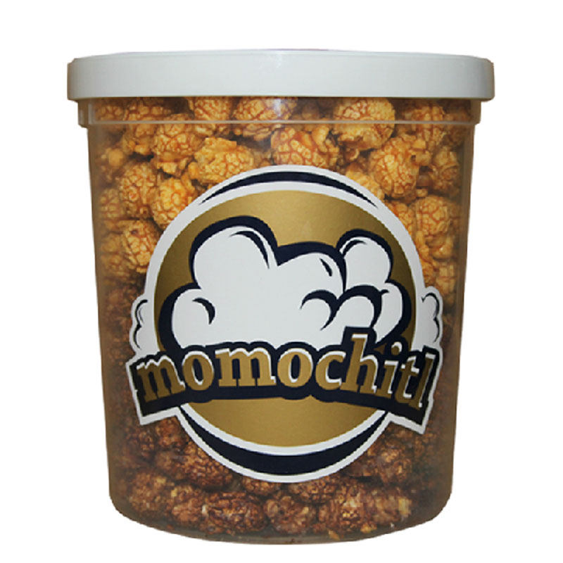 momochitl美式焦糖黑巧二合一球形桶装爆米花进口玉米膨化 零食品