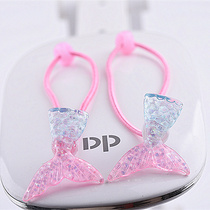 Childrens headdress female princess pink mermaid tail high elasticity does not hurt the hair band hair rope girl tie hair accessories