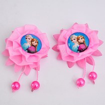 Childrens hair accessories ice hairclip snow love gauze Princess headdress Pearl tassel fabric flower hairpin floral headdress clip
