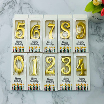 High-grade Golden digital candle birthday cake decoration environmentally friendly smoke-free small candle Party children cartoon dessert table