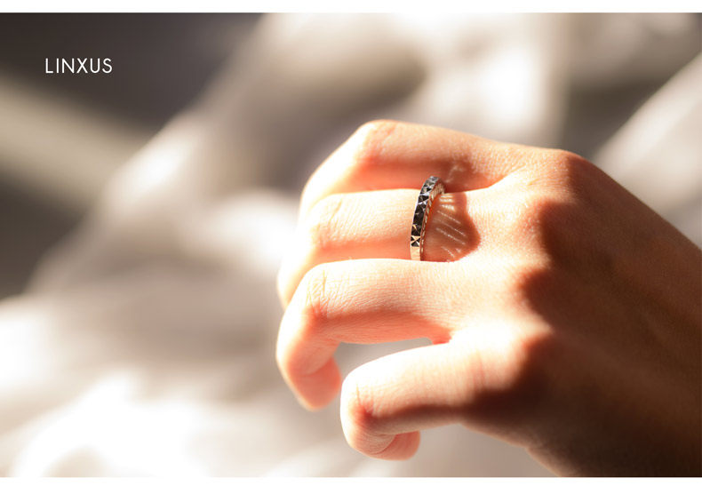 LINXUS叹息桥 925银镀铂金简约情侣戒指 原创