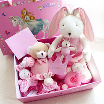 Newborn gnawing toys Gift toys Baby full moon gift box set doll rattles