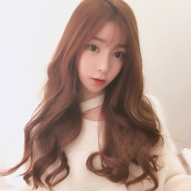 网红假发女长卷发大波浪圆脸蓬松自然韩国卷发空气刘海修脸假发套