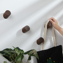 Solid wood wall adhesive hook coat rack wall hanging creative powerful clothes hook bedroom wooden clothes adhesive hook wall adhesive hook