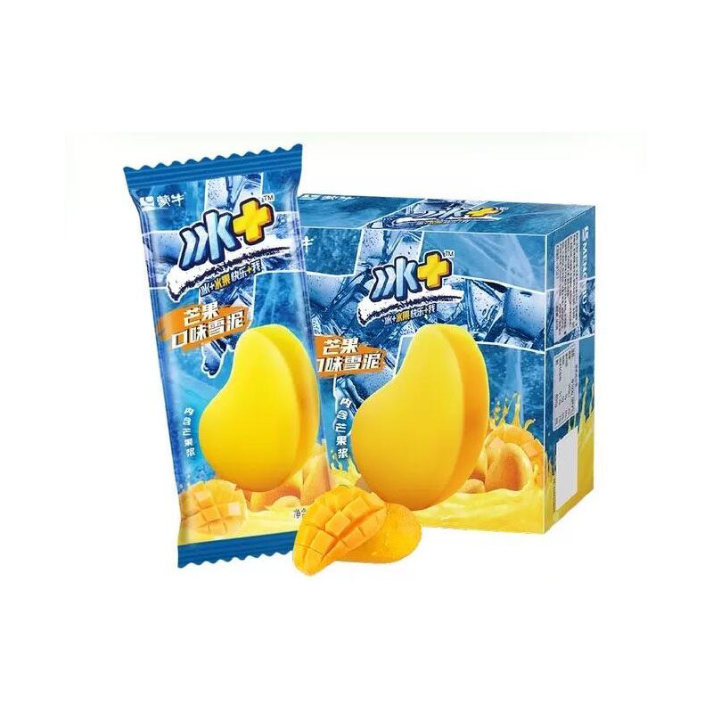 拍8件!蒙牛冰 芒果味冰淇淋48支
