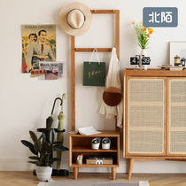 Beimo furniture shoe stool Nordic household solid wood multi-function door entrance can sit on the shoe cabinet hanger one