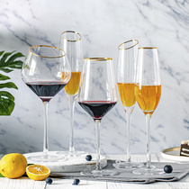 Advanced sense gilt gilt wine cup European luxury high-end high foot Cup creative personality gold gold crystal glass glass wine glass