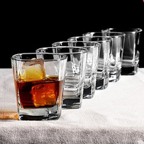 Thickened whiskey glass square transparent glass beer glass glass water cup tea cup