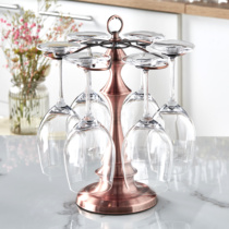 European style vintage goblet rack 6 household upside down red wine cup holder creative iron hanging cup holder ornaments