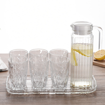 High-end household glass kettle water cup set glass European small luxury drinking cup living room set big mouth