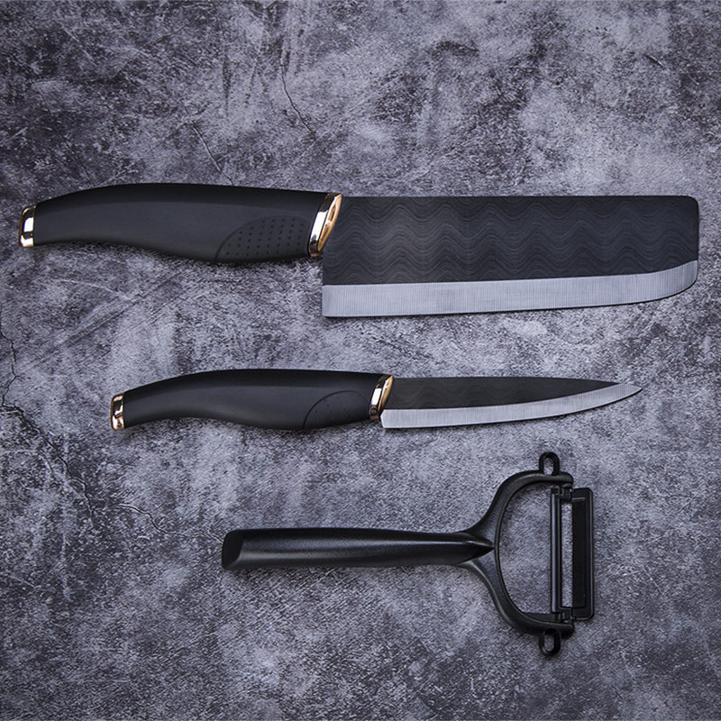 美帝亚黑刃陶瓷刀套装菜刀水果刀刨刀4件套切肉切菜健康厨房刀具