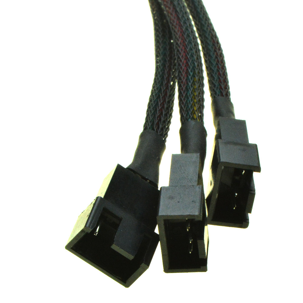 风扇4pin电源供电一分三倍增扩展线 1转3路主板小4针3p公对母套网