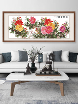 Cross stitch 2021 new thread embroidery open rich spring six-foot peony flower figure national color and heavenly fragrance large living room full of embroidery