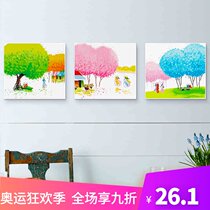 Cross stitch 2021 new thread embroidery triptych living room bedroom small self-embroidery handmade small cute simple embroidery