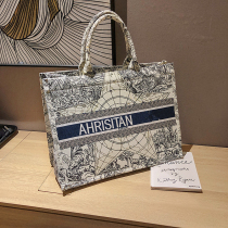 French DUDK Shopping bag Pack woman 2021 new advanced senses large capacity printed sail cloth handbag portable tote bag
