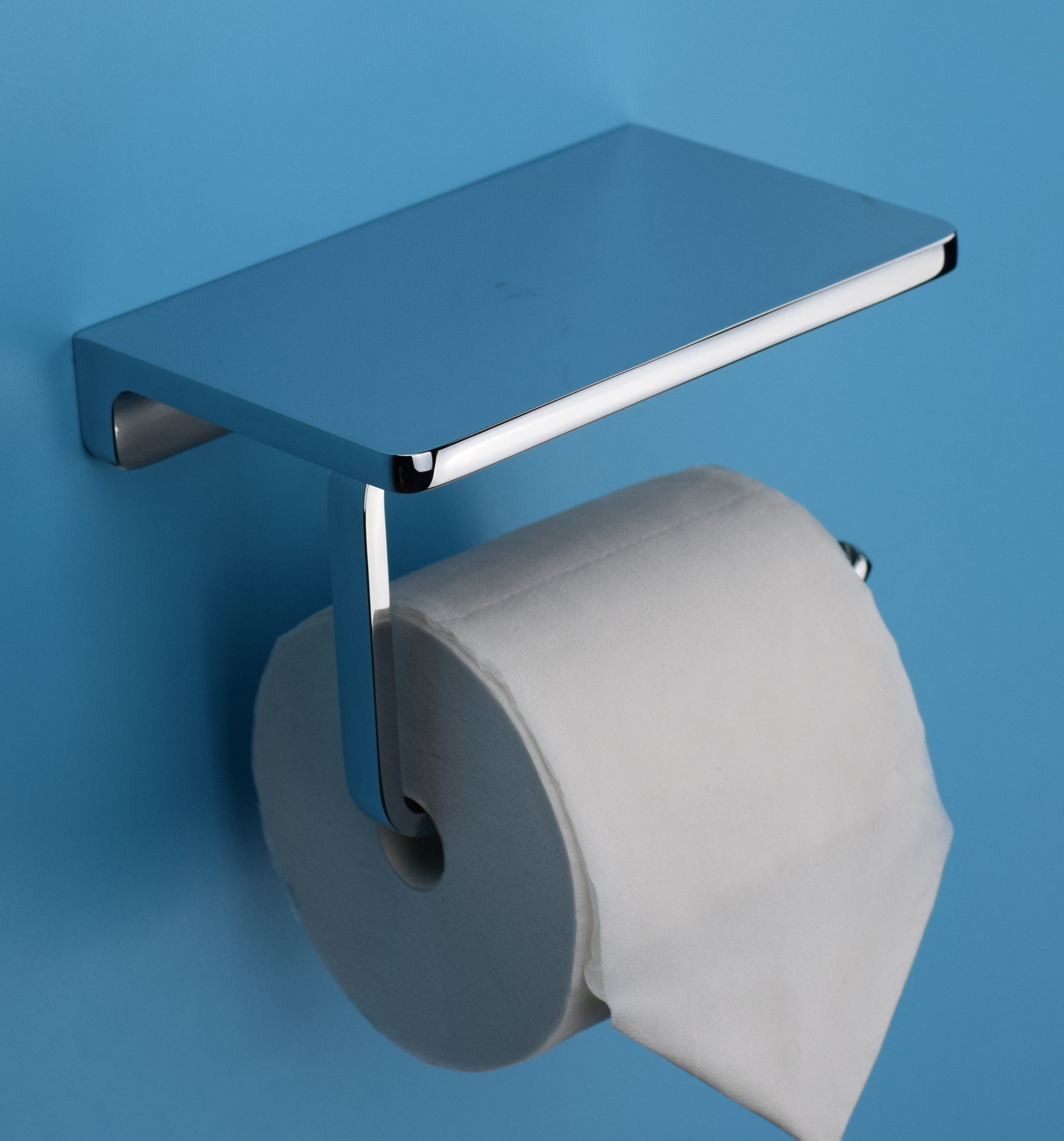 德国当代全铜实心多功能厕纸架卷纸器手机平板置物架纸巾架五金