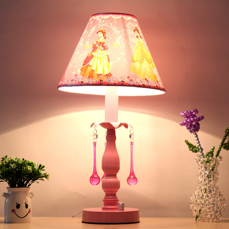 白雪公主水晶台灯创意温馨女孩公主房卧室台灯护眼学习可调光台灯