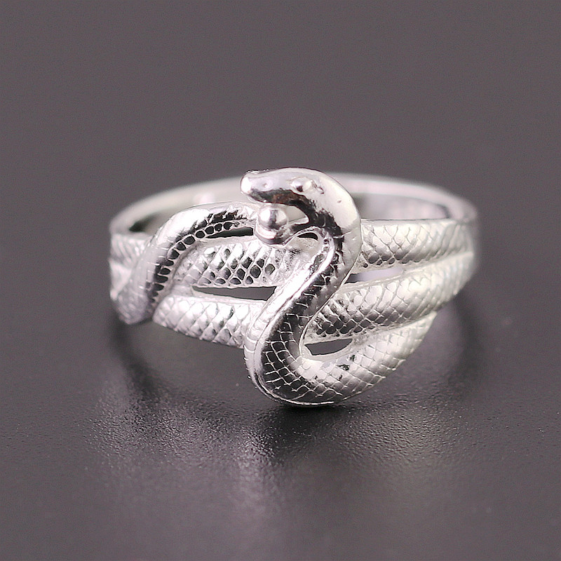 999纯银戒指 足银 眼镜蛇创意指环手工银饰品 韩 男女戒子开口_7折