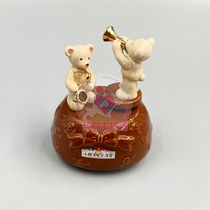 (Hokkaido Otaru Crafts) F Japanese caramel bear animal band musical instrument series music box