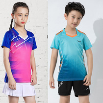 New quick-drying childrens badminton suit set male and female children breathable competition table tennis clothing training sportswear printing