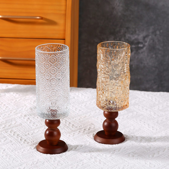 Qinyuanchun medieval style retro wooden high-leg glass vase flower arrangement living room desktop decoration ornament home relief
Qinyuanchun medieval style retro wooden high-leg glass vase flower arrangement living room desktop decoration ornament home relief