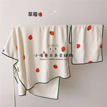 Japan GP cute large wrapper soft adult childrens baby water absorption speed can not dry off the wool net bath towel