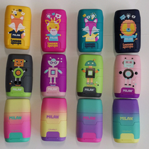 Spanish rubber Milan Milan eraser double hole turning pen knife eraser students special primary school children eraser