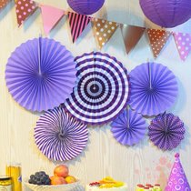 Kindergarten wall decoration air hanging hanging paper fan flower corridor classroom shopping mall diy environment layout colorful