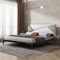 Italian Minimalist Modern 1 2 m Genuine Leather Bed White Wax Wood Solid Wood Light Lavish Top Layer Cow Leather Bed 1 8 m Double Wedding Bed