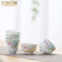 Left Tea Right instrumental Japanese style Ceramics Personal Private Thin Tire Tasting Cups of the Masters Cup Gongfu Tea Cup Small Number Single mug