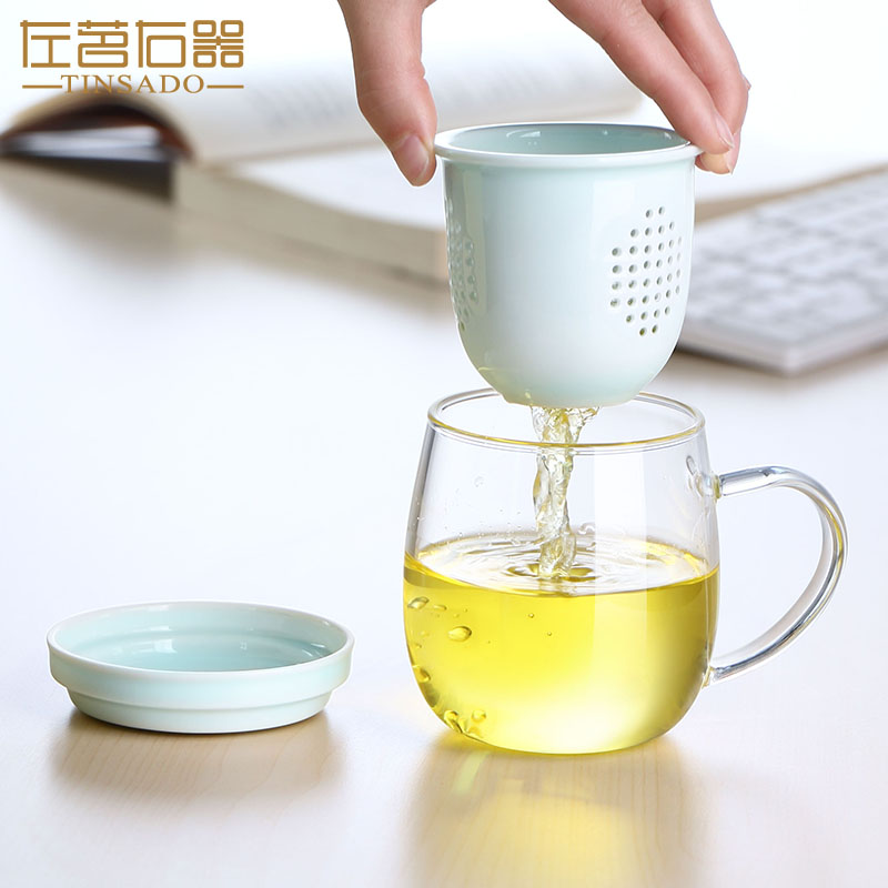 ZuoMing right implement separation of tea tea glass tank filter office high - temperature water glass cups