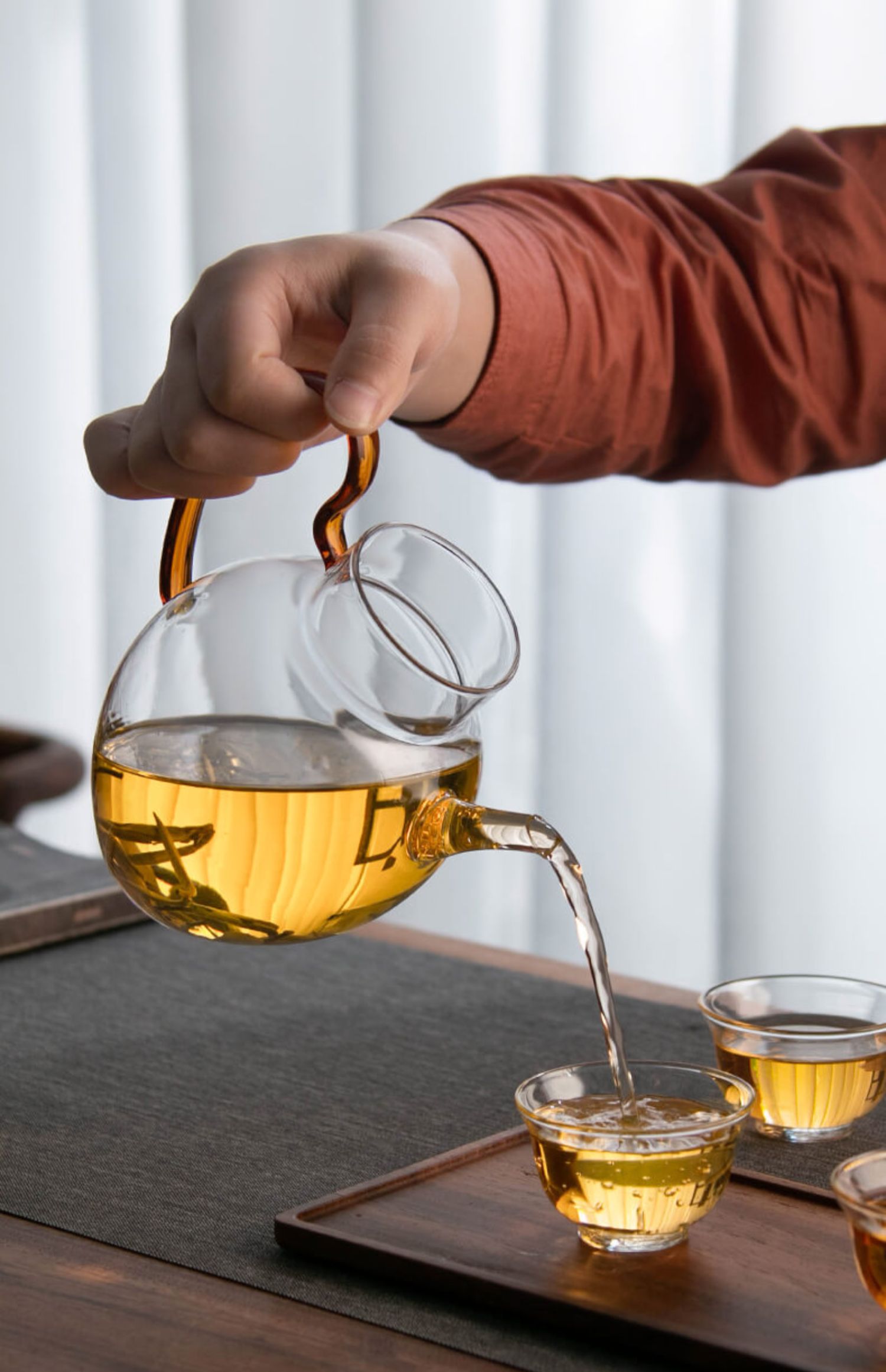 左茗右器公道杯茶漏一体玻璃茶海茶具茶壶分茶大号带把倒茶器耐热