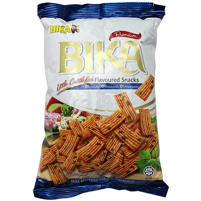 马来西亚进口零食 膨化食品bika香脆鱿鱼酥 70g