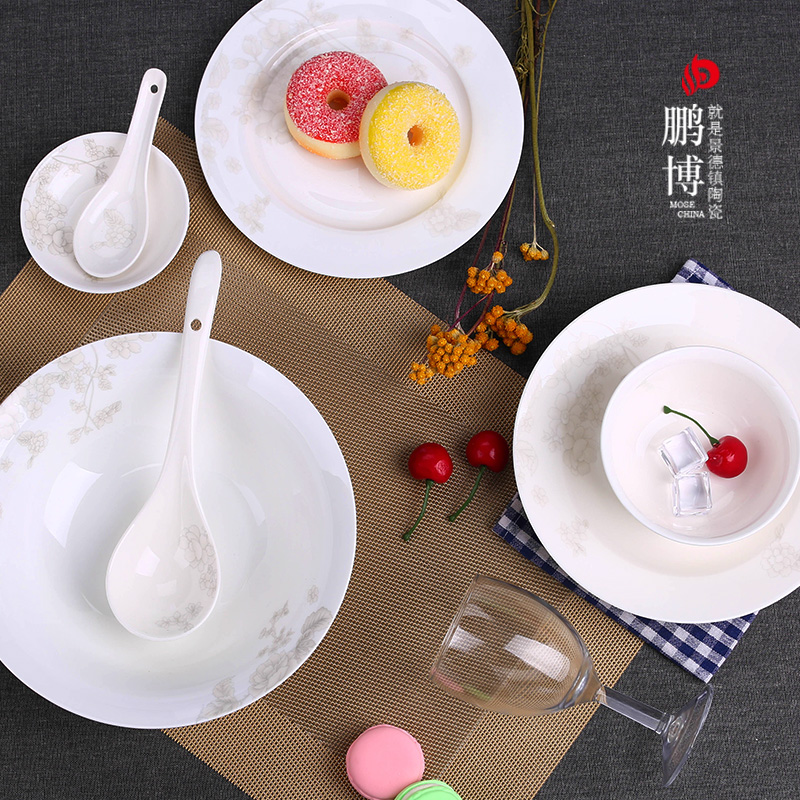 Spring element DIY free collocation with tableware suit jingdezhen ceramic tableware dishes suit household dish dish